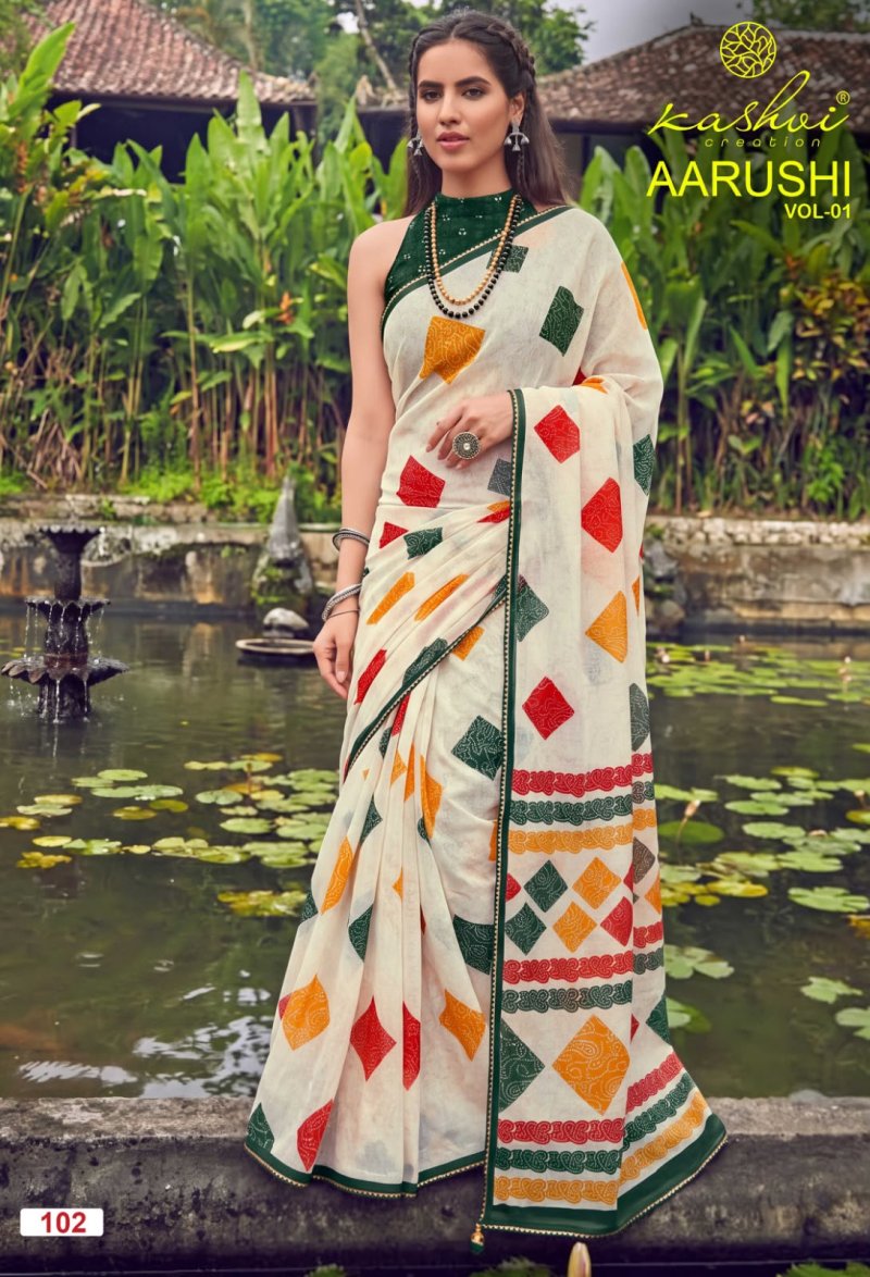 Aarushi Vol 1 By Kashvi Weightless Printed Fancy Saree 